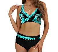 Fryloo bañador Conjunto De Bikini Push Up Cintura Alta para Mujer - 2026 Nuevo Traje Baño Sexy Playa, Piscina Y Vacaciones Verano Mujeres-Negro-l