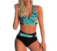 Fryloo bañador Conjunto De Bikini Push Up Cintura Alta para Mujer - 2026 Nuevo Traje Baño Sexy Playa, Piscina Y Vacaciones Verano Mujeres-Azul Oscuro-m