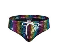 Fryloo bañador Men Swim Trunks Quick Dry Padded Beach Shorts Snakeskin Print Lightweight Elastic Waist Board Summer Surf-709rainbow-m