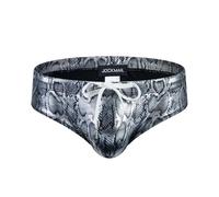 Fryloo bañador Men Swim Trunks Quick Dry Padded Beach Shorts Snakeskin Print Lightweight Elastic Waist Board Summer Surf-709silver-xl