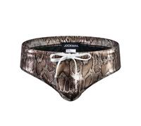 Fryloo bañador Men Swim Trunks Quick Dry Padded Beach Shorts Snakeskin Print Lightweight Elastic Waist Board Summer Surf-709gold-xl