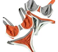 Fryloo bañador Mujeres Patchwork Bikini Set Underwire Push Up Color Block Traje De Baño Correas Ajustables para Las Vacaciones En La Playa