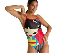 Fryloo bañador Traje De Baño Deportivo Una Pieza para Mujer Sexy con Tirantes En La Espalda Triatlón, Entrenamiento, Piscina, Playa Y Vacaciones-17-m
