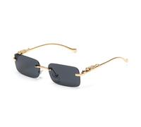Fryloo Gafas de Sol,Gafas Sol polarizadas Hombres Mujeres Sin Borde Metal Temple Uv400 Gradient Lens