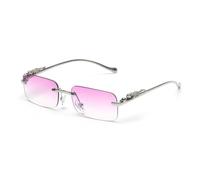 Fryloo Gafas de Sol,Gafas Sol polarizadas Hombres Mujeres Sin Borde Metal Temple Uv400 Gradient Lens