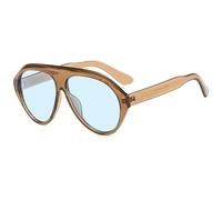 Fryloo Gafas de Sol Large Frame Sunglasses Women Men Trendy Fashion Shades Lightweight Face Shaping Eyewear Beach Travel Party Casual Style-c8clear Tea Blue