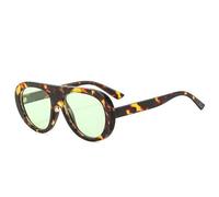 Fryloo Gafas de Sol Unisex Color Caramelo, Estilo Piloto, Uv400, Leopardo Vintage, Moda Punk, Tonos Moda, Conducción, Viajes, Callejero-Verde Leopardo