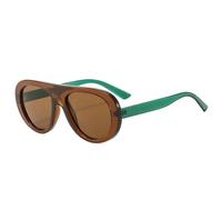 Fryloo Gafas de Sol Unisex Color Caramelo, Estilo Piloto, Uv400, Leopardo Vintage, Moda Punk, Tonos Moda, Conducción, Viajes, Callejero-té Verde Marrón