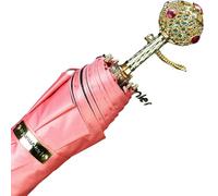 Fryloo Paraguas Luxury Double-Layer Folding Umbrella, Windproof Compact Travel Umbrella with UV Protection, Portable Parasol For Women, Sun & Rain Protection