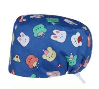 Fryloo Sombrero de Pescador Gorra Quirúrgica Trabajo Respirable Impresión Conejo Afortunado Limpieza Salón Belleza Enfermería Dental Médica Ajustable para Mujeres-k920-un Tamaño