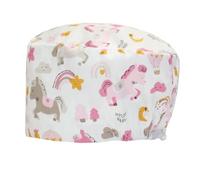 Fryloo Sombrero de Pescador Gorra Quirúrgica Trabajo Respirable Impresión Conejo Afortunado Limpieza Salón Belleza Enfermería Dental Médica Ajustable para Mujeres-k1068-un Tamaño