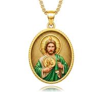 Fryneauy Colgante religioso de San Judas y Tadeo, uno de los doce discípulos de Jesús, regalo para hombre
