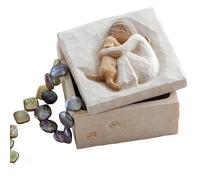 FRYSKYO Caja De Recuerdos De La Amistad, Pequeña Caja De Regalo De Joyería Vintage, Cajas Vintage Esculpidas Pintadas A Mano, Decorativa De Mesa, Estuche Organizador De Almacenamiento(B)