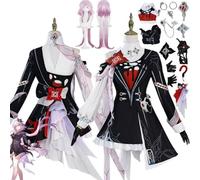 FRYWORK Honkai Star Rail Evernight Disfraz de cosplay Personaje del Juego March 7th Nueva Piel Uniforme Conjunto Completo Halloween Fiesta Traje de vestir con Peluca para Mujeres (S)