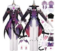 FRYWORK Personaje del Durin Disfraz de cosplay Kinich Varesa Juego de Rol Uniforme Conjunto Completo Halloween Fiesta Carnaval Traje de vestir con Peluca Ala Cola para Hombres (M)
