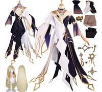 FRYWORK Personaje del Juego Naberius Disfraz de cosplay Varesa Kinich Juego de Rol Uniforme Conjunto Completo Halloween Fiesta Carnaval Traje de vestir con Peluca para Mujeres (S)