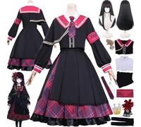 FRYWORK Personaje del Juego Nikaidou Hiro Disfraz de cosplay Juego de Rol Uniforme Conjunto Completo Halloween Fiesta Carnaval Traje de vestir con Peluca Tocado para Mujeres (XS)
