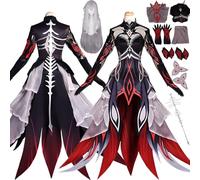 FRYWORK Personaje del Juego Ronova Disfraz de cosplay Varesa Juego de Rol Uniforme Conjunto Completo Halloween Fiesta Carnaval Traje de vestir con Peluca Tocado para Mujeres (M)