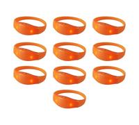 Fryzzolum - Paquete de 10 pulseras brillantes activadas por voz, pulseras coloridas de silicona con luz intermitente, accesorio para nacimiento de niños, Una talla, como se describe, como se describe