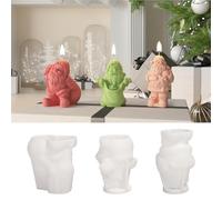 FRZXBKW 3 Pcs Santa Claus Candle Molds, GNOME Silicone Molds for Honey Bee Festival Christmas, DIY Christmas Dwarf Mold, Resin Soap Ice Mould Home Decor