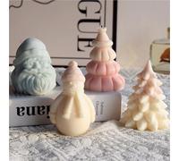 FRZXBKW Juego de 4 moldes for Velas de árbol de Navidad, Molde de Silicona 3D for Hacer jabón, Hacer mechas de Velas for Cera, jabón, Arcilla, Manualidades, Pasteles, decoración de Fiesta en el hogar