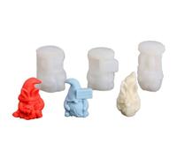 FRZXBKW Moldes for Velas de Navidad 3D, 3 moldes de Silicona for Velas de Papá Noel, Molde de gnomo de Navidad, Molde for Velas de Papá Noel, Pinta tu Propia Vela enana, decoración del hogar