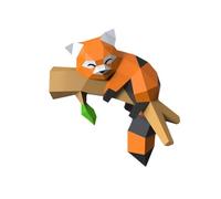 FRZXBKW The Panda on The Tree Paper Sculpture,Pre-Cut DIY Papercraft Kit,Handmade Figurine,3D Paper Art,Green Color,Low Poly Wall Decor,All Accessories Included,DIY Teens Gift