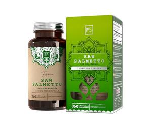 FS Saw Palmetto Prostata Capsules | 320mg Saw Palmeto Pelo con Zinc por Porción - 360 Cápsulas de Alta Potencia | Serenoa Repens Capsulas Prostate Support | Sin OGM, Gluten, Lácteos y Alérgenos