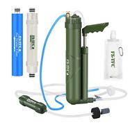 FS-TFC Filtro de agua portátil equipo de supervivencia de alta precisión y gran flujo, opcional, purificación de agua 2 en 1 para senderismo, camping, viajes y preparación para emergencias