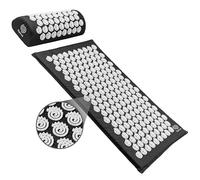 FSA HSA - Juego de colchoneta y almohada de acupresión para alivio del dolor de espalda, cuello y hombros, con picos de acupresión flexibles, incluye bolsa de transporte (ónix)