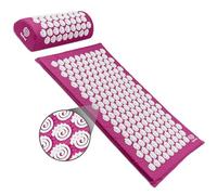 FSA HSA - Juego de colchoneta y almohada de acupresión para alivio del dolor de espalda, cuello y hombros, con picos de acupresión flexibles, incluye bolsa de transporte (amatista)