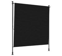 fsahslih Estor exterior para balcón y terraza, toldo vertical con marco de aluminio, protección visual regulable en altura y dispensador de sombra para el jardín, 100 x 270 cm, color negro