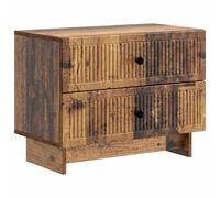 fsahslih Mesita de noche de madera vieja 62 x 34,5 x 47,5 cm mesa auxiliar | Mesita de noche compacta de estilo vintage para dormitorio y sala de estar. Ofrece mucho espacio de almacenamiento con
