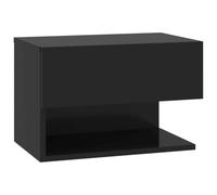 fsahslih Mesita de noche de pared de madera negra, 46 x 29,5 x 30 cm | Estante de pared para ahorrar espacio para dormitorio y sala de estar, con una superficie resistente para libros y decoración