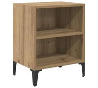 fsahslih Mesita de noche de roble Artisan, 40 x 30 x 50 cm, madera | Mesa auxiliar compacta con estante y patas de metal resistentes para el dormitorio. Ofrece una capacidad de carga de hasta 60