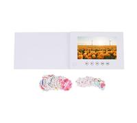 FSAKLPXOV 7 Inch Video Greeting Card, Electronic Greeting Card with LCD Screen, Digital Video Brochure for Wedding, Anniversary, Christmas & Special Occasions, Rechargeable 128MB Built - in
