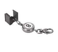 FSAKLPXOV Billiard Chalk Holder Black Automatic Telescoping 48 cm Pool Cue Chalk Case with Retractable Rope and Key Ring for Billiards Players, Competition & Recreation