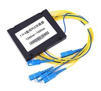FSAKLPXOV Divisor de fibra PLC de modo único, interfaz 1x4 SC/UPC, módulo divisor óptico de baja pérdida de inserción para instalaciones domésticas, redes LAN de oficina y redes FTTH con