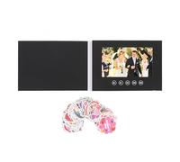 FSAKLPXOV Electronic Video Greeting Card, 720P HD LCD Screen DIY Video Brochure for Wedding Anniversary Company Promotion, with Sticker Pack, 8.27 x 5.91 in, Built - in 128MB Memory & 500mAh (hanash)