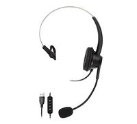 FSAKLPXOV H360 - USB - 3 Telephone Headset Black, Single - Sided Monaural Headset with USB Plug, Volume & Mute Controls, for Call Center, Customer Service and Teleconferencing