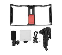 FSAKLPXOV Phone Live Streaming Kit with Fill Light, Microphone and Handheld Tripod, Smartphone Video Rig Kit for Vlog, Online Teaching, Live Selling and Outdoor Use