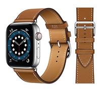 Fsavlroy Correa de Reloj Compatible con Apple Watch 40mm 41mm 42mm 44mm 45mm 46mm 49mm Correas de Repuesto de Cuero Genuino Pulsera para iWatch Serie 11 10 9 8 7 6 5 4 SE Hombres Mujeres