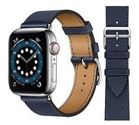 Fsavlroy Correa de Reloj Compatible con Apple Watch 40mm 41mm 42mm 44mm 45mm 46mm 49mm Correas de Repuesto de Cuero Genuino Pulsera para iWatch Serie 11 10 9 8 7 6 5 4 SE Hombres Mujeres