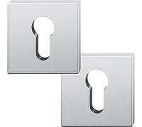 FSB 0 12 1704 00010 6204 ASL-Cilindro cilíndrico Cuadrado (55 x 55 x 7 mm, Acero Inoxidable Mate), Plata