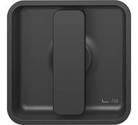 FSB 0 42 4263 00000 1117 Manija de Concha Cuadrada para Puerta corredera con Mango Fijo, Aluminio Negro Mate, Plata
