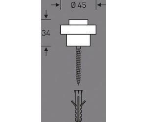 FSB Tope para puerta 38 3881 45/34 aluminio anodizado, 1 pieza, Plata, 102283661