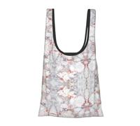 FSCEV Bolsa de compras reutilizable con diseño de mármol blanco y oro rosa