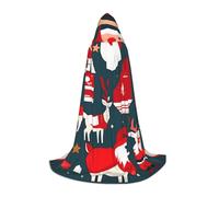 FSCEV Capa con capucha de Feliz Navidad para adolescentes, disfraz de mago de muerte de vampiro, bruja, carnaval, Halloween