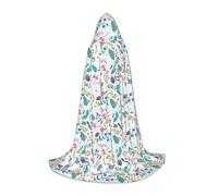 FSCEV Capa con capucha de flores de garabatos de colores para adolescentes, disfraz de mago de Halloween