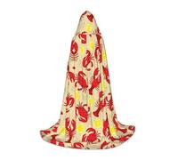 FSCEV Capa con capucha de langosta y cangrejo para adolescentes, disfraz de bruja, vampiro, carnaval, Halloween, mago